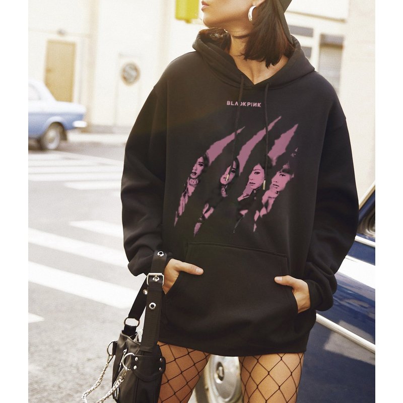 Unisex Blackpink Vintage Hoodie, Kpop Blackpink — Sweats à capuche pour hommes