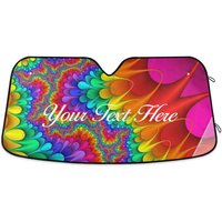 Custom Rainbow Tiedye Car Windshield Sun Shade