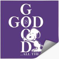 God Is Good Snoopy Print Stickers — Autocollants et stickers