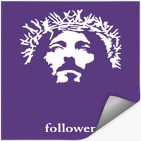 New Mens Printed Jesus Christ Face Christian Relig Stickers