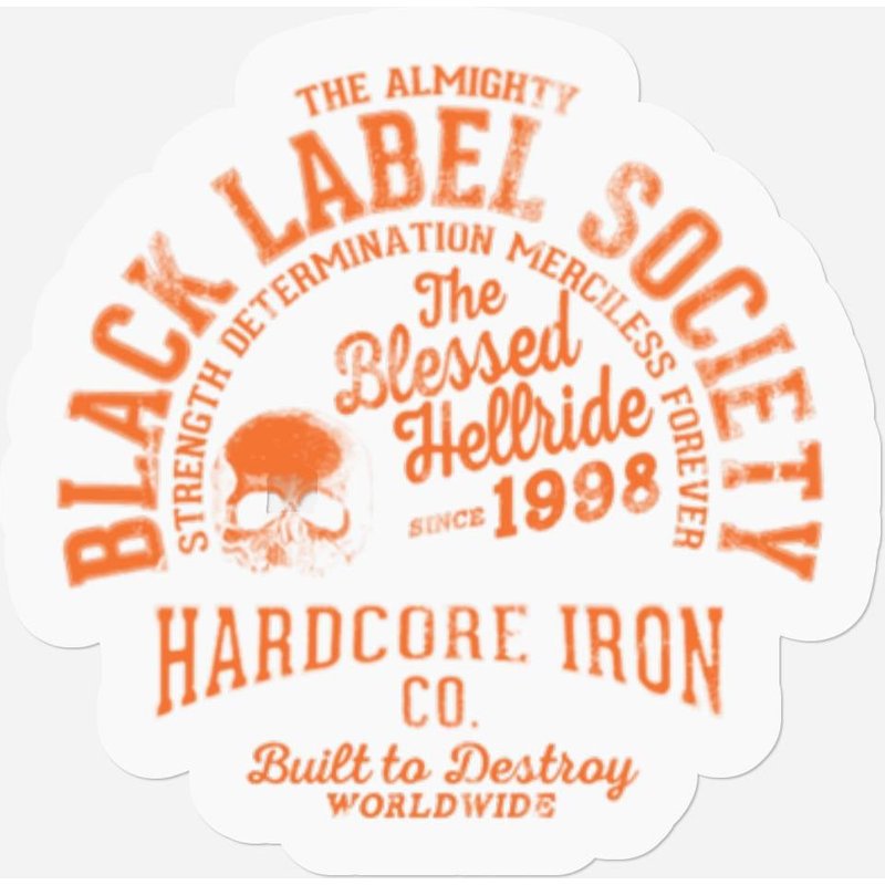 Black Label Society Zakk Wylde Orange Print Sticker Stickers — Autocollants et stickers