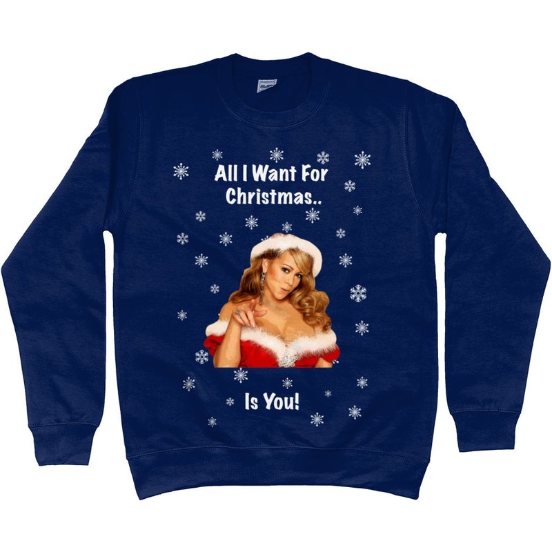 Funny Christmas Jumper Mariah Carey All I Want For Christmas Is You Sweatshirt — Sweats à capuche pour hommes