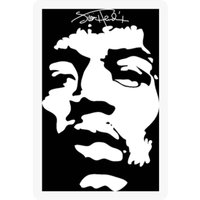Jimi Hendrix Silhouette Face. - Jimi Hendrix Portrait - Stickers