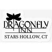 Dragonfly Inn Black Stickers