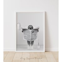 Sloth Wall Art, Funny Bathroom Print, Toilet Poster, Bathroom Art, Sloth Poster