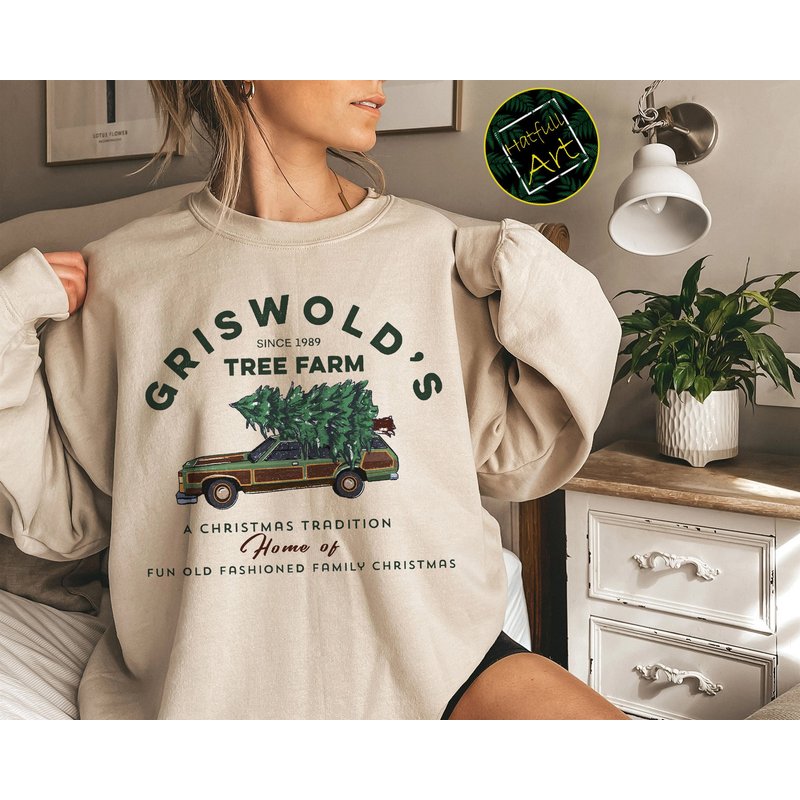 Vintage Griswold Christmas Sweatshirt, Tree Farm Sweater, Christmas Tree,griswold's Tree Farm Sweatshirt — Sweats à capuche pour hommes