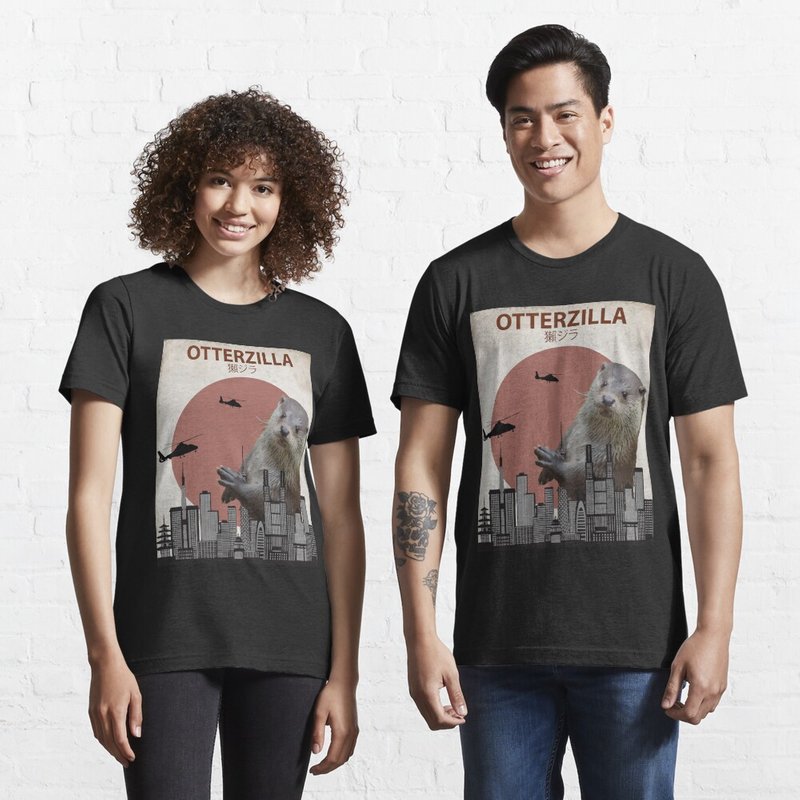 Otterzilla - Giant Otter Monster T-shirt — T-shirts pour hommes