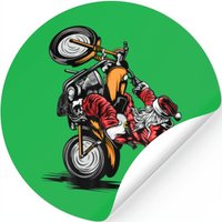 Santa Claus Riding Motorcycle Christmas Bikers Xma Stickers — Stickers & Decals