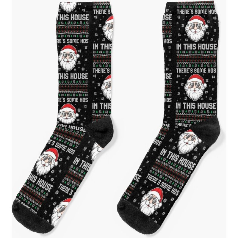 Funny There's Some Hos In This House Christmas Gifts Socks — Chaussettes fantaisie