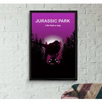 Jurassic Park Movie Poster, Gifts For Her, Classic Movie Poster