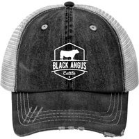 Cow Farmer - Black Angus Cattle Print Trucker Hats — Casquette de baseball