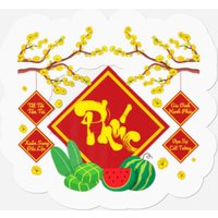 Lunar Vietnamese New Year Decorations 2022 | Phuc Stickers