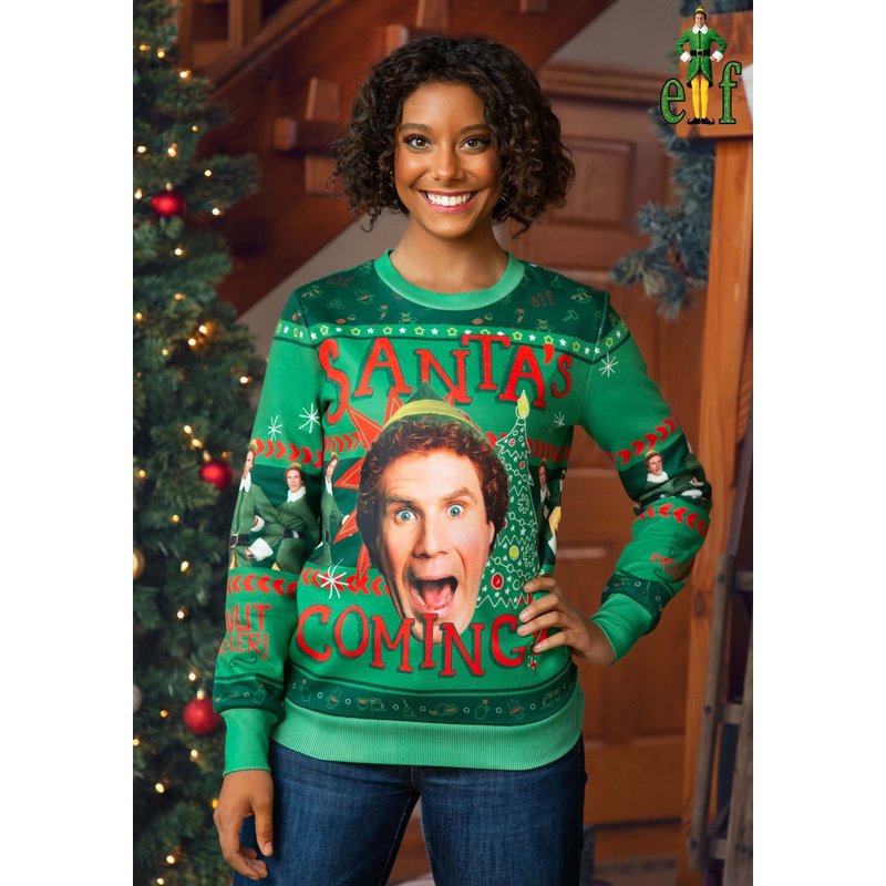 Santa's Coming Elf Ugly Christmas 3d Sweater — Chandails pour hommes
