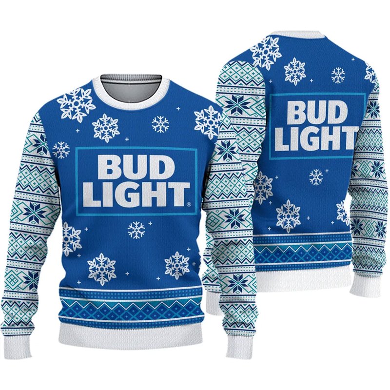 3d Bud Light Classic Ugly Christmas Sweater