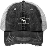 Mt. Washington New Hampshire Moose Pullover Print Trucker Hat