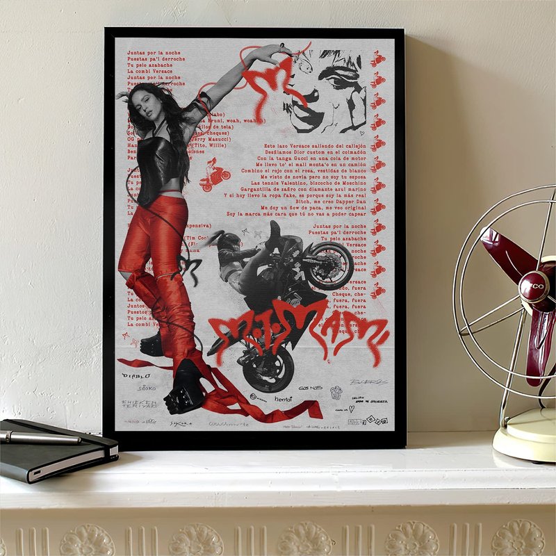 Motomami Tour Rosalia Concert Vintage Poster, Vintage Rosalia Motomami World Tour 2022 Poster — Affiches et impressions
