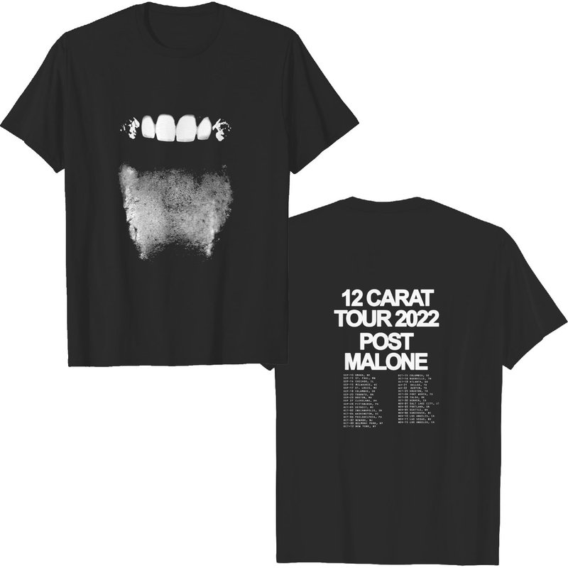 Post Malone Hoodie, T-shirt, Twelve Carat 2022 Tour Merch — T-shirts pour hommes