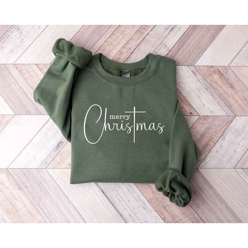Christmas Crewneck Sweatshirt, Merry Christmas Sweatshirt — Sweats à capuche pour hommes