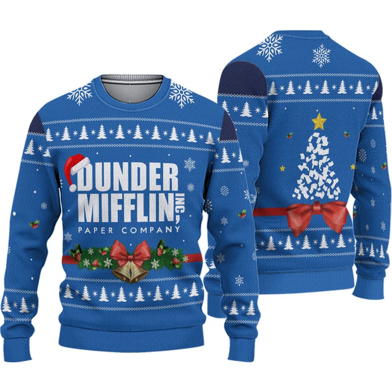 Christmas Dunder Mifflin Paper Company Sweater — Chandails pour hommes