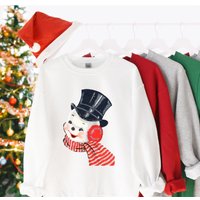 Vintage Snowman Christmas Sweater New Sweatshirt