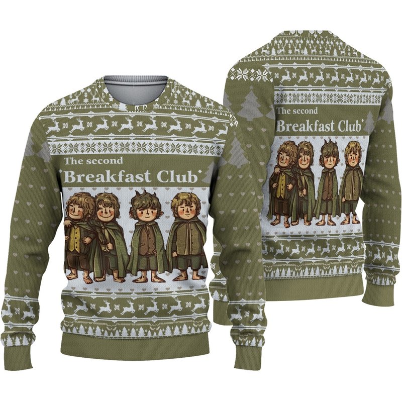 The Second Breakfast Club Lotr Knitted Ugly Sweater