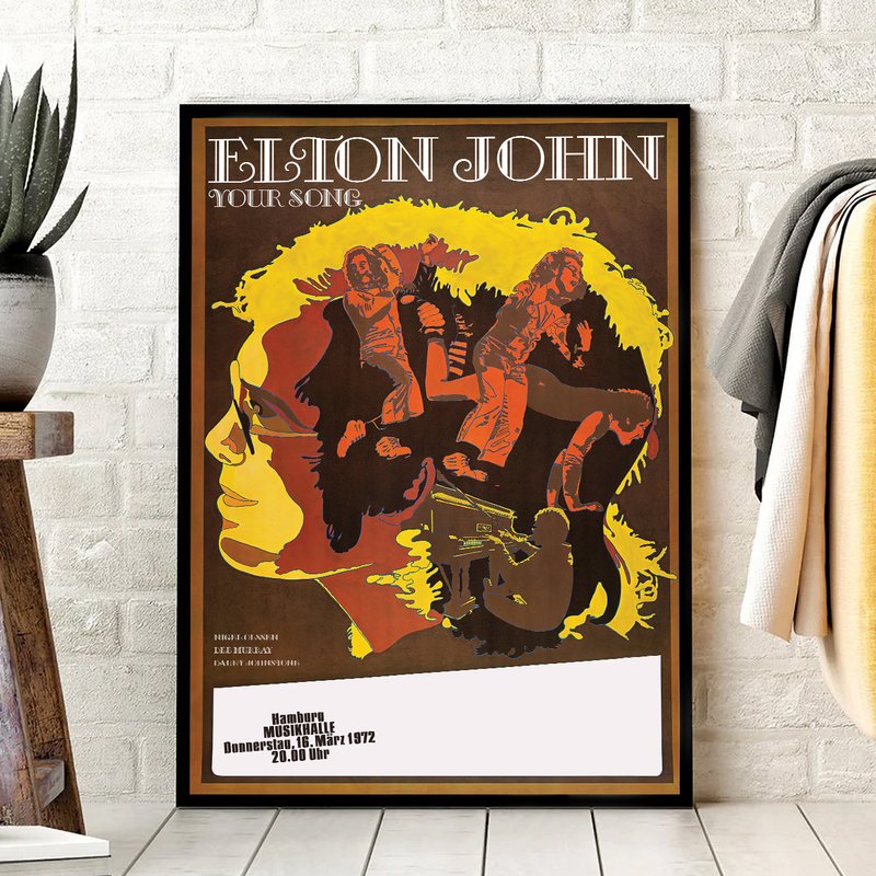 Elton John 1972 Hamburg- Concert Poster — Posters & Prints