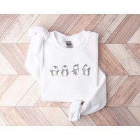 Penguin Sweatshirt, Cute Christmas Sweatshirt, Christmas Sweatshirt — Sweats à capuche pour hommes