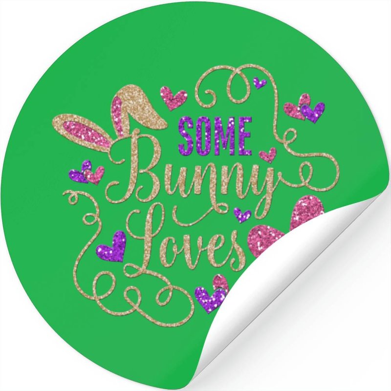 Some Bunny Loves Me White Outfit Stickers — Stickers & Decals