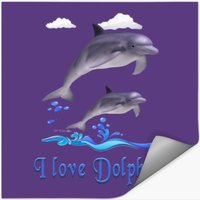I Love Dolphins Stickers