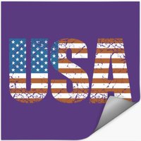 Vintage Usa Letters With The American Flag Sweat Stickers