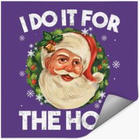 I Do It For The Ho's Funny Christmas Vintage Santa Stickers