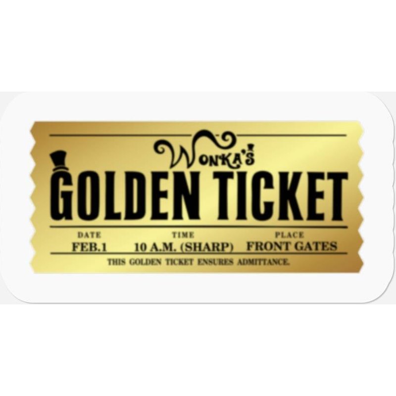 Wonka Golden Ticket Stickers — Stickers & Decals