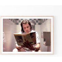 Pulp Fiction Restroom Movie Poster, Vincent Vega Toilet Scene — Posters & Prints