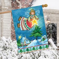 Illuminated Christmas Angel Flag