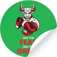 Buy The Fear Sell The Greed Funny Cool Trader Stickers