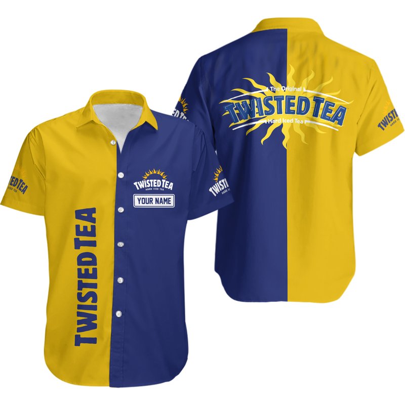 Personalized Vintage Twisted Tea Button Shirt — Mens Casual Shirts
