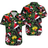French Bulldog Christmas Hawaiian Shirt — Chemises décontractées pour hommes