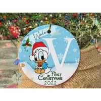 Custom Baby Donald Ornament, Custom Baby's First Christmas Ornament