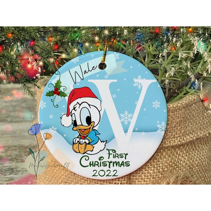 Custom Baby Donald Ornament, Custom Baby's First Christmas Ornament — Ornements