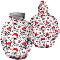 Christmas Skull Candy Cane 3d Hoodie