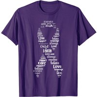 Alzheimer's Awareness Purple Ribbon Dementia Mom Dad Grandpa T-shirt — Mens T Shirts