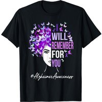 I Will Remember For You Alzheimer Awareness Womens Butterfly T-shirt — T-shirts pour hommes