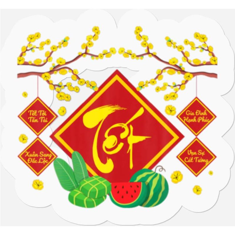 Vietnamese Lunar New Year - Tet 2022 Stickers — Autocollants et stickers