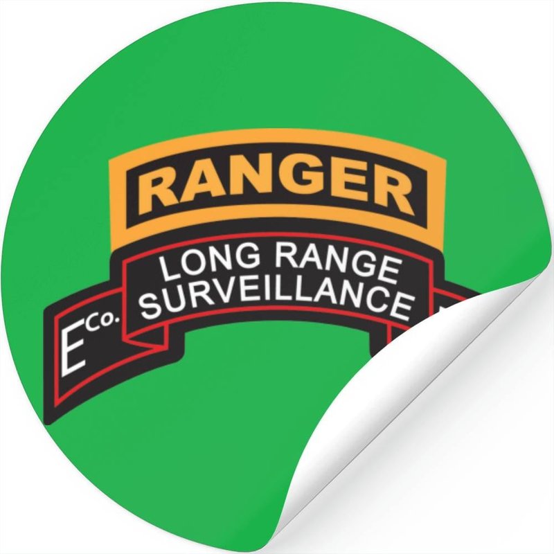 E Co 51st Infantry Lrs Scroll, Ranger Tab Stickers — Stickers & Decals