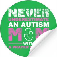 Never Underestimate An Autism Mom With A Prayer An Stickers — Autocollants et stickers