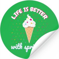 Ice Cream Vanilla Ice Cream Sprinkle Stickers — Autocollants et stickers