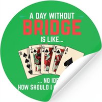 Bridge Card Game Rubber Saying Stickers