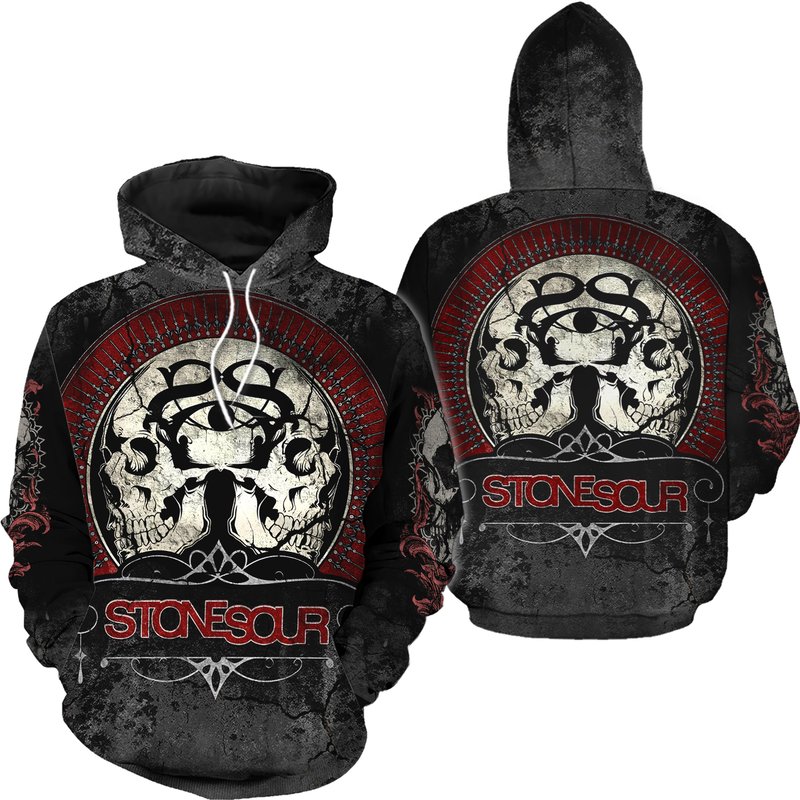 Funny Stone Sour Hoodies 3d, Stone Sour Pullover Totem Black Hoodie — Sweats à capuche pour hommes
