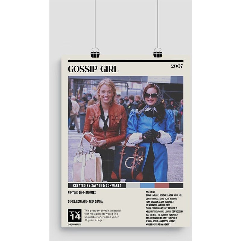 Gossip Girl | Blair & Serena | Minimalist | Tv Show Poster — Affiches et impressions
