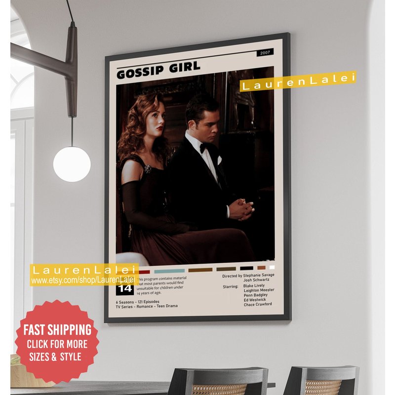 Gossip Girl Poster, Aesthetic Tv Series Poster — Affiches et impressions